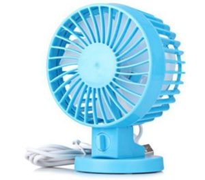 double blade fan blue