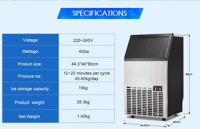 commercial ice maker specification